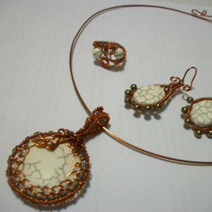 Sârmă de cupru și magnetit - set de bijuterii - Artynos.ro