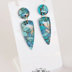 Cercei din lut polimeric și rășină - bijuterii - cercei - Artynos.ro