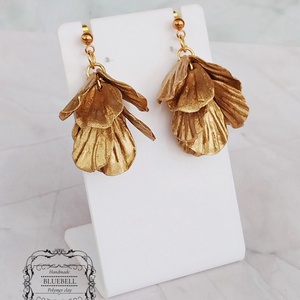 Cercei cu petale sidefate, Bijuterii, Cercei lungi, Cercei, Confectionarea bijuteriilor, Lucrare cu argila, ARTYNOS