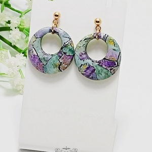 Cercei rotunzi cu rășină - bijuterii - cercei - cercei din rășină - Artynos.ro