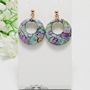 Cercei rotunzi cu rășină - bijuterii - cercei - cercei din rășină - Artynos.ro