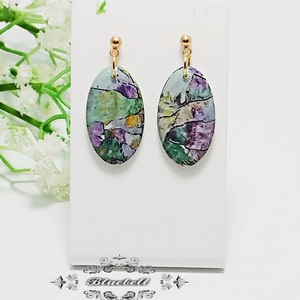 Cercei ovali cu rășină - bijuterii - cercei - cercei din rășină - Artynos.ro