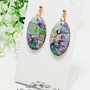 Cercei ovali cu rășină - bijuterii - cercei - cercei din rășină - Artynos.ro