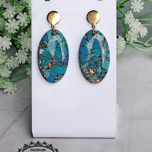 Cercei ovali cu rășină - bijuterii - cercei - cercei din rășină - Artynos.ro