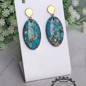 Cercei ovali cu rășină - bijuterii - cercei - cercei din rășină - Artynos.ro