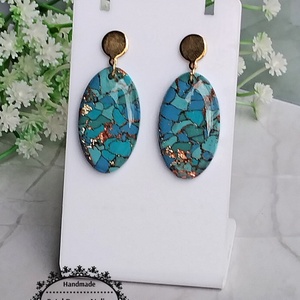 Cercei ovali cu rășină - bijuterii - cercei - cercei din rășină - Artynos.ro