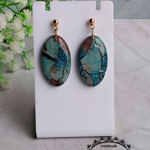 Cercei ovali cu rășină - bijuterii - cercei - cercei din rășină - Artynos.ro