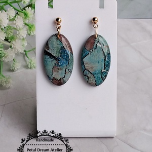 Cercei ovali cu rasina, Bijuterii, Cercei, Cercei din rasina, Confectionarea bijuteriilor, Lucrare cu argila, ARTYNOS