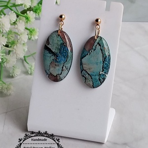 Cercei ovali cu rășină - bijuterii - cercei - cercei din rășină - Artynos.ro