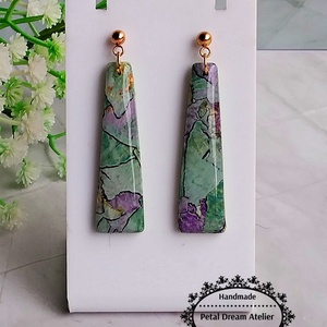 Cercei lungi cu rășină - bijuterii - cercei - cercei din rășină - Artynos.ro