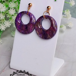 Cercei rotunzi cu rasina, Bijuterii, Cercei, Cercei din rasina, Confectionarea bijuteriilor, Lucrare cu argila, ARTYNOS