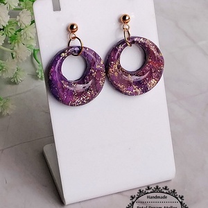 Cercei rotunzi cu rășină - bijuterii - cercei - cercei din rășină - Artynos.ro