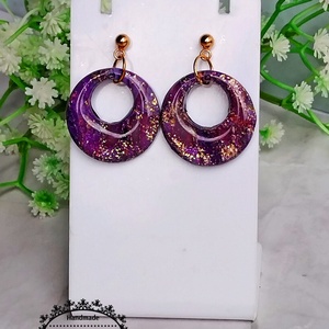 Cercei rotunzi cu rășină - bijuterii - cercei - cercei din rășină - Artynos.ro