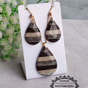 Set din lut polimeric și rășină - bijuterii - cercei - cercei din rășină - Artynos.ro