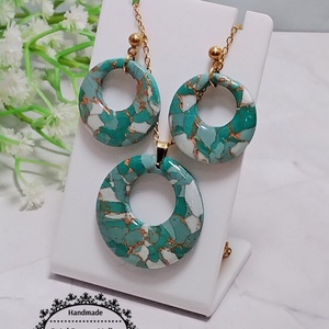 Set din lut polimeric și rășină - bijuterii - seturi de bijuterii - Artynos.ro