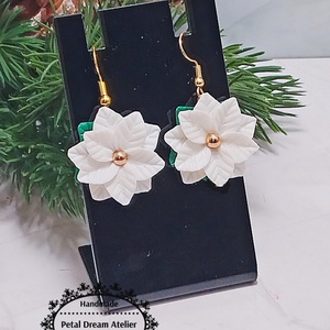 Cercei cu crăciunițe albe -  - Artynos.ro