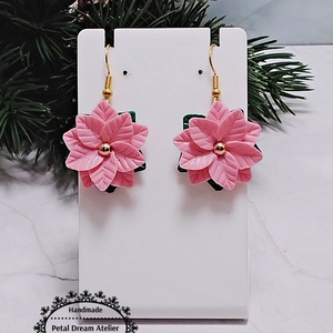 Cercei cu craciunite roz, Bijuterii, Cercei, Cercei cu figurine, Confectionarea bijuteriilor, Lucrare cu argila, ARTYNOS