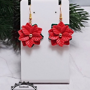 Cercei cu craciunite rosii, Bijuterii, Cercei, Cercei cu figurine, Confectionarea bijuteriilor, Lucrare cu argila, ARTYNOS