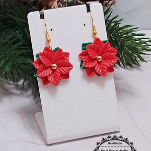 Cercei cu crăciunițe roșii - bijuterii - cercei - cercei cu figurine - Artynos.ro