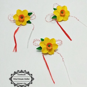 Brosa narcisa galbena, Bijuterii, Martisor, Confectionarea bijuteriilor, ARTYNOS