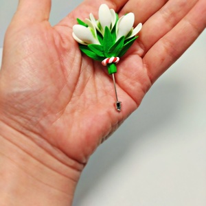 Broșă buchețel de ghiocei - bijuterii - mărțișor - Artynos.ro