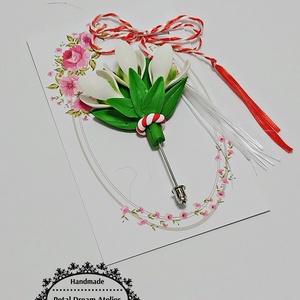 Broșă buchețel de ghiocei - bijuterii - mărțișor - Artynos.ro