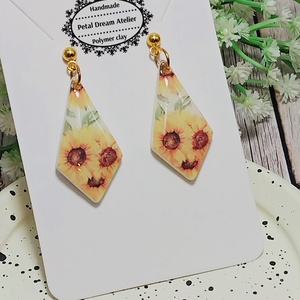 Cercei cu floarea-soarelui - bijuterii - cercei - cercei cu figurine - Artynos.ro