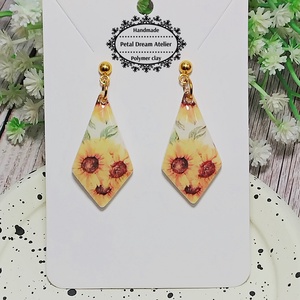 Cercei cu floarea-soarelui - bijuterii - cercei - cercei cu figurine - Artynos.ro