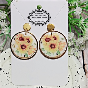 Cercei cu floarea-soarelui - bijuterii - cercei - cercei cu figurine - Artynos.ro