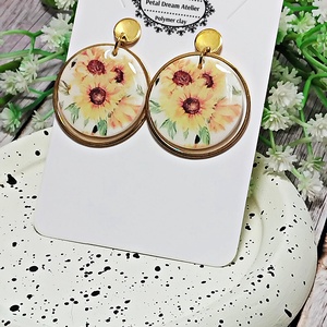 Cercei cu floarea-soarelui - bijuterii - cercei - cercei cu figurine - Artynos.ro