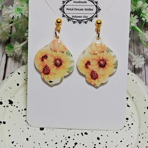 Cercei cu floarea-soarelui - bijuterii - cercei - cercei cu figurine - Artynos.ro