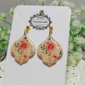 Cercei cu flori, Bijuterii, Cercei, Cercei cu figurine, Confectionarea bijuteriilor, Lucrare cu argila, ARTYNOS