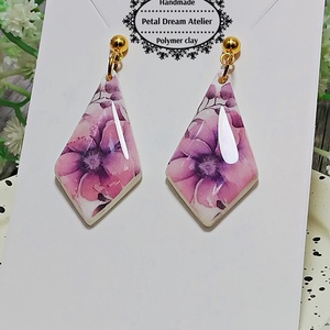 Cercei cu flori, Bijuterii, Cercei, Cercei cu figurine, Confectionarea bijuteriilor, Lucrare cu argila, ARTYNOS