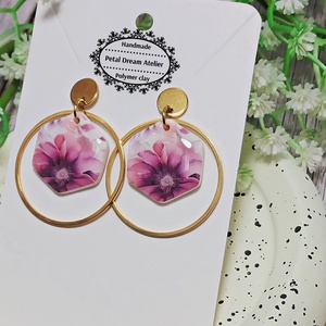 Cercei cu flori, Bijuterii, Cercei, Cercei cu figurine, Confectionarea bijuteriilor, Lucrare cu argila, ARTYNOS