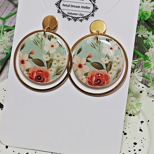 Cercei cu flori, Bijuterii, Cercei, Cercei cu figurine, Confectionarea bijuteriilor, Lucrare cu argila, ARTYNOS