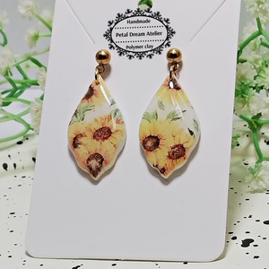 Cercei cu floarea-soarelui - bijuterii - cercei - cercei cu figurine - Artynos.ro