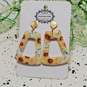 Cercei cu floarea-soarelui - bijuterii - cercei - cercei cu figurine - Artynos.ro