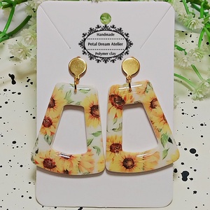 Cercei cu floarea-soarelui - bijuterii - cercei - cercei cu figurine - Artynos.ro