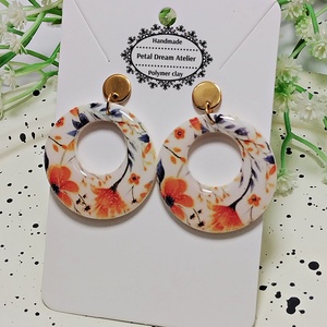 Cercei cu flori, Bijuterii, Cercei, Cercei cu figurine, Confectionarea bijuteriilor, Lucrare cu argila, ARTYNOS