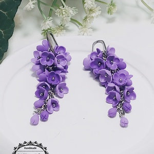 Cercei lungi cu flori de liliac - Artynos.ro
