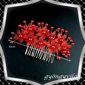 Bijuterii, ornamente pentru păr, catarame pentru păr: nuntă, mireasă,ornament casual pentru păr ES-H-FÉ53 alb-roșu 2pcs  - accesorii nuntă - ornamente de păr de nuntă - ornamente de păr mireasă - Artynos.ro