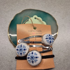 Clip de păr Snowflake + set elastic de păr - îmbrăcăminte și modă - accesorii păr - accesorii de păr - Artynos.ro