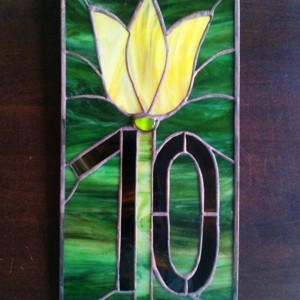 Placă cu numărul casei tulipwood tiffany -  - Artynos.ro