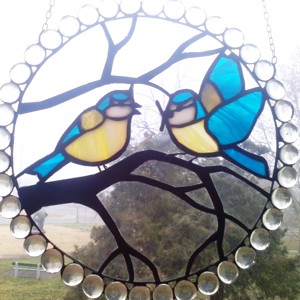 Bluebirds decorare fereastra, Casa & Stil de viata, Accesorii pentru decorat casa, Decoratiuni de geam si decoratiuni de usa , Ornamente de usa , Arta de sticla, Altele, ARTYNOS