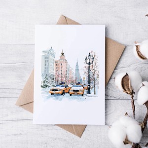 Carte postala de Craciun, New York, felicitare, set cadou de 3 - Artynos.ro