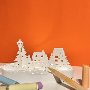 Decor de masa de Craciun DIY cu lumini - colourable - Artynos.ro