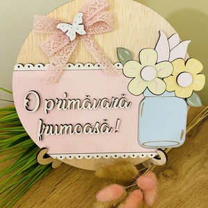 Plăcută cu mesaj pentru primavara - casă & stil de viață - accesorii pentru decorat casa - decorațiuni de masă și decorațiuni pentru rafturi  - decorațiuni de masă - Artynos.ro