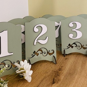 Set numere pentru masă 1-15 (lemn) - accesorii nuntă - materiale decor pentru nuntă - decorațiuni pentru masa de nuntă  - Artynos.ro