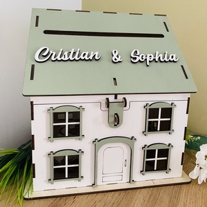 Cutie dar nunta/botez, Accesorii nunta, Amintiri si cadouri de nunta, Cadou nunta, Cutie de bani, Prelucrarea lemnului, Casuta pentru dar – Personalizabila cu nume sau mesaj
Transforma momentul special al nuntii sau bot..., ARTYNOS