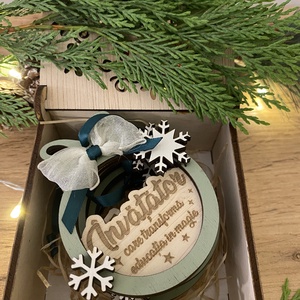 Set ornamente de Crăciun din lemn Pentru cadre didactice  - crăciun - decorațiuni de crăciun de casă - pom de crăciun  - Artynos.ro